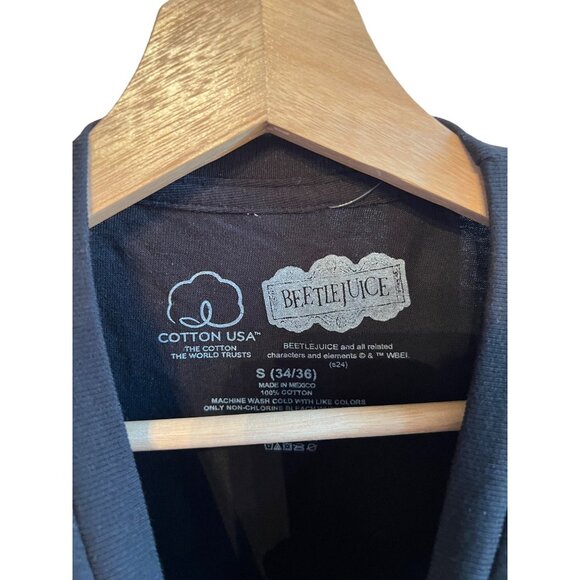 Beetlejuice Graphic Black Short Sleeve T-Shirt Unisex Size S Halloween Tee - Picture 3 of 4